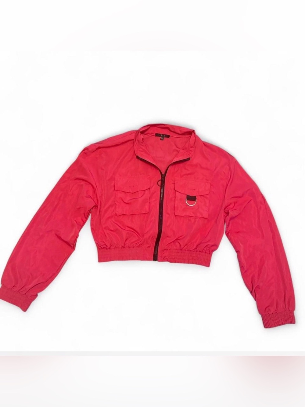 Iris women’s pink cargo zip up jacket size medium